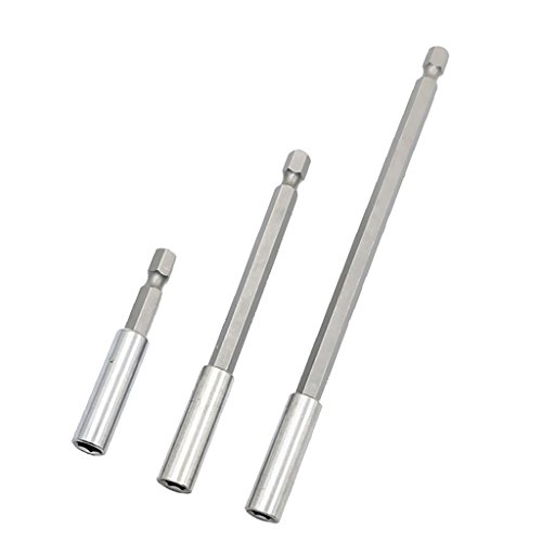 Click Here to See More Images Dovewill 3 Piece 1/4'' Hex Square Drive Socket Ratchet Wobble Extension Bar Set Shank