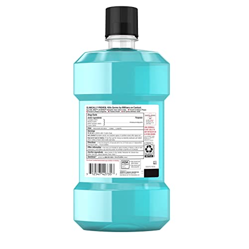 Listerine Cool Mint Antiseptic Mouthwash, Bad Breath, Plaque & Gingivitis, Mint, 1 L Pricepulse