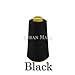 6000 Yards Black Sewing Thread All Purpose 100% Spun Polyester Spools Overlock Cone (Upholstery, Canvas, Drapery, Beading, Quilting)