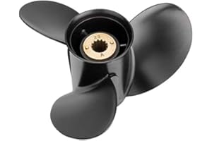 Qiclear Upgrade OEM 10 1/8x15 48-73140A45 13 Spline Tooth Aluminum Outboard Boat Propeller for Mercury Motos 30/35/40/45/50/5