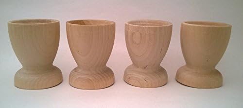 Unfinished Wood Egg Cups Set of 4 - Perfect for Paint, Stain, Crafts