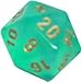 Polyhedral 7-Die Borealis Chessex Dice Set - Light Green with Gold Numbers CHX-27425