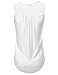 JJ Perfection Women's Solid Woven Scoop Neck Sleeveless Tunic Tank Top Offwhite L