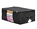 VEAMOR Oversize Beddings Comforter Storage Bags,(14 Color to Choose) Pillow/Blanket Clothes Organizer Storage Containers with Zippers,Breathable and Moistureproof (Black, XXL)
