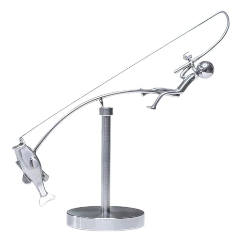 Vipomkowa The Fisherman Balancing Sculpture, The Fisherman Balancing Sculpture Steel Balance, Balance Art For Your Space, Fishing Rod Balances Arts, Fishermans Home Decoration