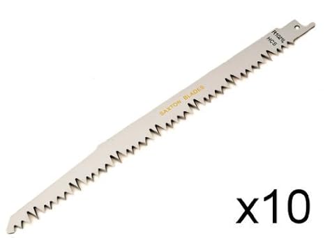10x Saxton 240mm Reciprocating Sabre Saw Wood Blades R1021l Fits