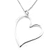 Sterling Silver Heart Pendant Necklace (Large Open Heart)