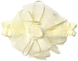 Comfortable Baby Girl's Party Ivory Flower Handmade Headbands Elastic hairband