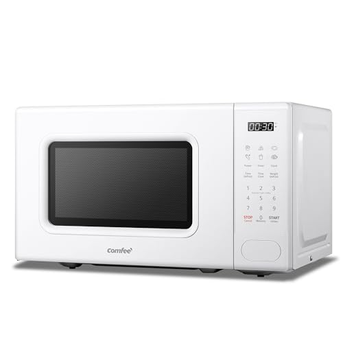 COMFEE CM-E202CC Digital Microwave, 700 W, 20 L, 6 Preset Menus, Express Cook, 11 Levels, Defrost, Memory Function, White