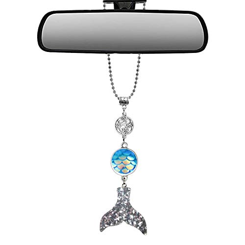 Handmade Bling Mermaid Mirror Car Charm Hanger Dream Catcher Ornament (Silver) at Amazon