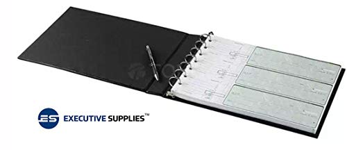 7 Ring Business Check Book Binder, Fits 600 Checks (200 Sheets 9"x13" 3 Checks Per Page) with 6Year Calender & Storage Organizer, Professional Look! by Executive Supplies - Thumbnail 3