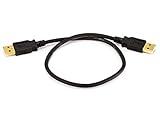 Monoprice 1.5ft USB 2.0 A Male to A Male 28/24AWG Cable (Gold Plated) - Black for Data Transfer Hard Drive Enclosures, Printers, Modems, Cameras and More!