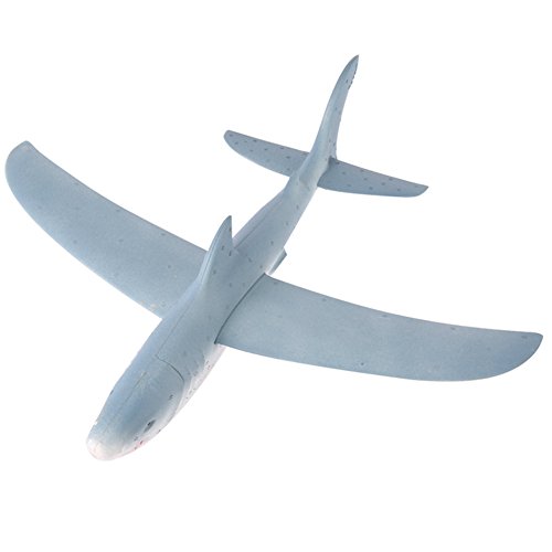 Wenasi EPP Super Durable Throwing Glider Shark Inertia Plane Foam Aircraft Toy Hand Launch Airplane Model Outdoor Sports Toy for Kids £¨17.7517.755.12 in,Grey)