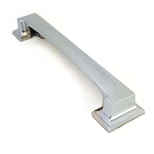 French Furniture Fittings Set of 4 Art Deco Kitchen Cabinet Square Cup Handles Two Sizes, for Cupboard Doors and Drawers Polished Chrome (Distance Between fixings 128 or 160mm)