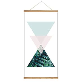 Hanging Poster Wooden Framed Beautiful Leaves Theme Home Wall Canvas Prints Ready to Hang - 18"x36"