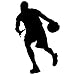TheVinylGuru - Basketball Wall Decal - Dribbling Ball Vinyl Art Silhouette for Home Decor