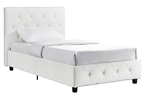DHP Dakota Upholstered Platform Bed with Diamond Button Tufted