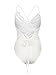 PERSUN Women's Lace Up Back Velvet Bodysuit Sleeveless Deep V Neck Bodysuit Leotards