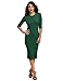 MakeMeChic Women's Solid Half Sleeve Midi Sheath Bodycon Pencil Dress
