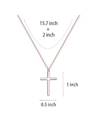 MOMOL Collar con colgante de cruz pequeña, chapado en oro de 18 quilates, collar de cruz de acero inoxidable simple, pequeño, delicado, colgante de cruz cristiana, cadena religiosa para mujeres y niñas