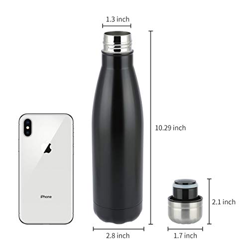 Water Bottle Stainless Steel Vacuum Insulated Double Walled Cola Shape Thermoses (Black-4) - Thumbnail 6