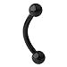 Ruifan Lot of 10 Black Titanium Anodized Eyebrow Piercing Jewelry Curved Barbell with Ball Kit Eyebrow Tragus Lip Ring 16g 16 gauge 8mm