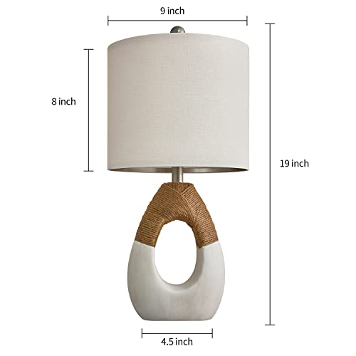 OYEARS Boho Table Lamps Bedroom Living Room Set 2 Sleeping and Reading