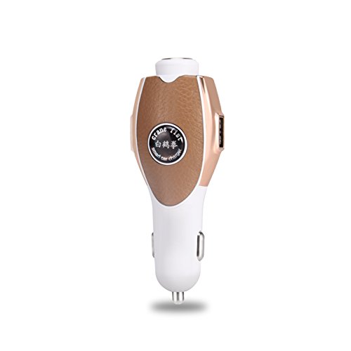 Ayayasky Bluetooth Earphone Dual USB Super Fast Car Charger (White)
