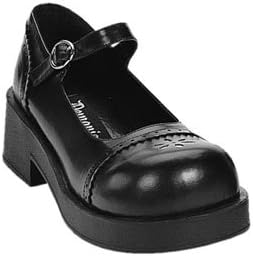 Black Mary Jane Wing Tip Gothic Shoe - 8