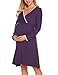 Ekouaer Women's Maternity Nightgown Cross V Neck Solid Birthing Gown Breastfeed Nursing Nightwear Dark Purple