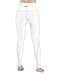 ODODOS High Waist Out Pocket Yoga Pants Tummy Control Workout Running 4 Way Stretch Yoga Leggings,White,Medium