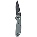 Benchmade - Mini Griptilian 556-1 Knife, Drop-Point Blade, Plain Edge, Coated Finish, Gray Handle