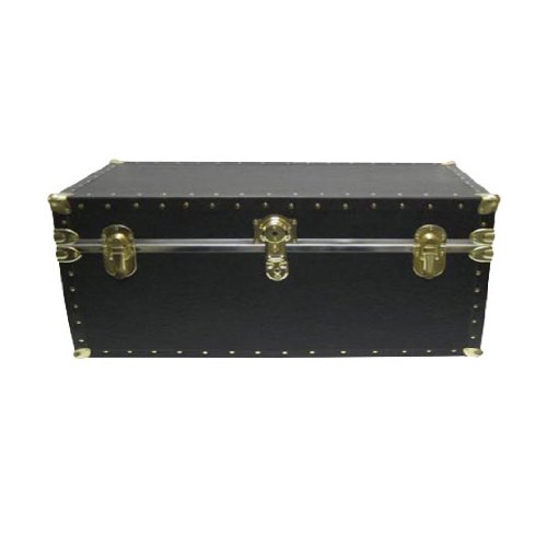Biltmore Trunk 36" Classic Dormitory Camp Storage Trunk Nickel Hardware - Black