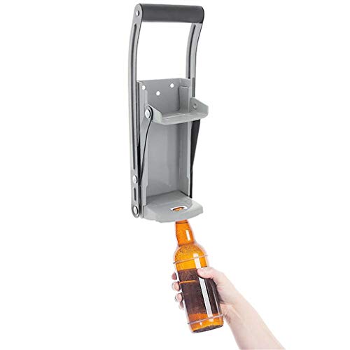 Fullfun Heavy Gauge Steel Construction with Cushion Grip Handle Wall Mounted Can Crusher 16Oz with Bottle Opener