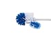 Superio Toilet Brush and Holder,Toilet Bowl Cleaning System with Scrubbing Wand, Under Rim Lip Brush and Storage Caddy for Bathroom, White and Blue