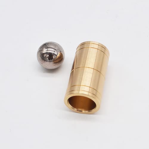 Ball & Tube Mystery (Brass) Magic Tricks Steel Ball Sink Down Into Tube Magia Close Up Illusions Props Gimmick Mentalism