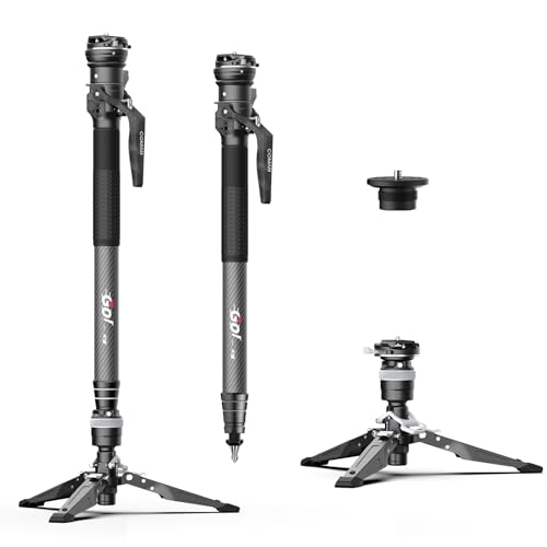Camera Monopod, Extendable Carbon Fiber Monopod with Stands, 165cm with 360° Head, Arca Quick Mount System, Max Load 10kg Monopod Camera (M1S)