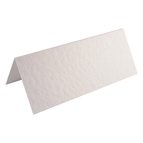 UK Card Crafts 100 X Hammered White Place Cards For Weddings & Parties