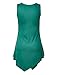 Made By Johnny MBJ WT671 Womens Summer Sleeveless Irregular Handkerchie Hem Loose Tunic Tops Flowy Blouses Shirt XL Jade