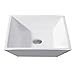 KES Bathroom Square Porcelain Vessel Sink Above Counter White Countertop Bowl Sink for Lavatory Vanity Cabinet Contemporary Style, BVS111…