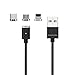 Wsken Mini2 3 in 1 Magnetic USB Cable for Type C/Micro USB/i-Product,3.28ft Nylon Braided Data Sync Fast Charging LED Indicator Connector Compatible with SamsungS9/S8/S7,Note8,Nexus,i-Product,(Black)