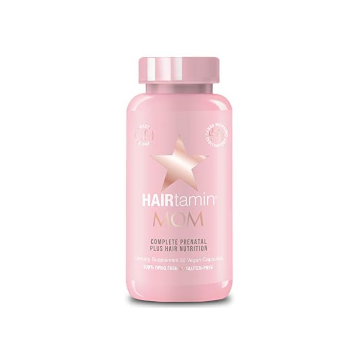 HAIRtamin MOM Vegan Prenatal & Postnatal Multivitamin Supplement & Hair Vitamin Pregnancy, Postpartum, Breastfeeding…