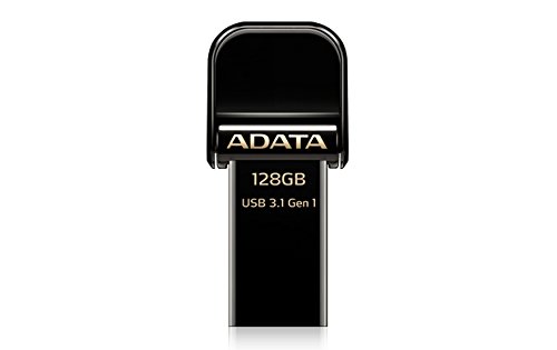 ADATA i-Memory AI920 128GB Flash Drive APPLE MFi-Certified Lightning + USB 3.1 Jet Black (AAI920-128G-CBK)