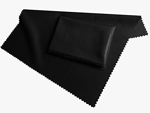 HighTech microfiber display cleaning cloth black - washable (20cm x 19cm) - microfibre for Smartphone, eBook Readers, Tablet PC, glasses