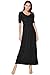 82 Days Women's Casual 3/4 Sleeve Long Maxi Dress with Elastic Waist Made in USA - Black S