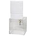 Clear-Ad - Acrylic Donation, Ballot, Raffle or Suggestion Box with Lock and Removable Sign Holder - Plastic Comment or Compaint Container - Plexiglass Multipurpose Box with Slot - Clear (6x6)