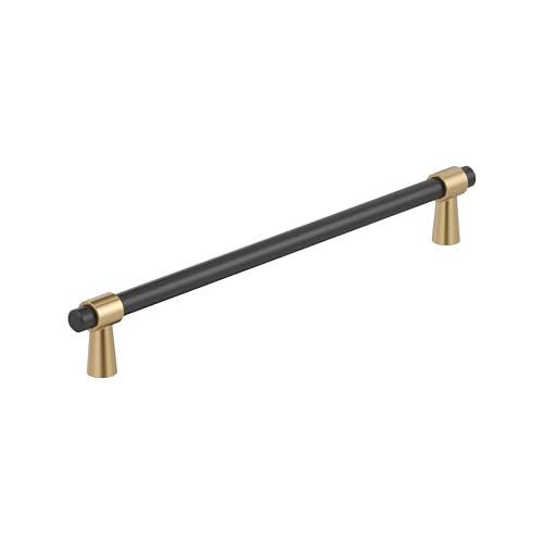 Amerock Mergence 10-1/16 inch (256mm) Center-to-Center Matte Black/Champagne Bronze Cabinet Pull, BP36981FBCZ