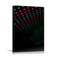 Canvas Wall Art Assorted Lights Abstract Abstract Colorful Hallway Industrial Lights Mixed Media Multicolor Neon - 12x18 inches