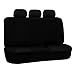 FH Group 3 Row 8 Seater Multifunctional Flat Cloth Car Seat Covers with Gift- Universal Fit for Trucks, SUVs, and Vans Black