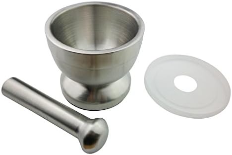 Mortar and Pestle Set Works as Garlic Press and Spice Grinder Tool Herbs and Pills Pounder Made of Stainless Steel Sold by Veset